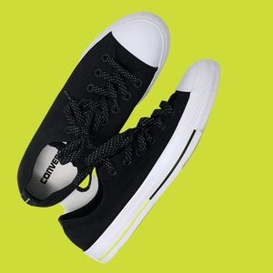 Converse All Stars - Black and White with Lime - W Size 10 - Never Worn